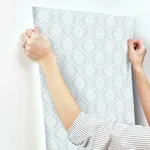 York Wallcoverings Petite Ogee Blue Wallpaper - SKU DM5026