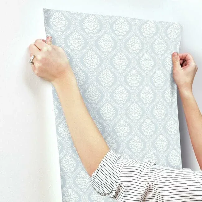 York Wallcoverings Petite Ogee Blue Wallpaper - SKU DM5026