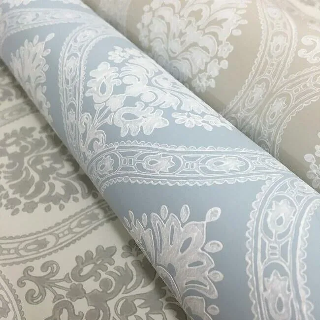 York Wallcoverings Petite Ogee Blue Wallpaper - SKU DM5026