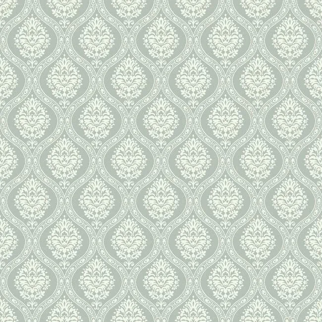 York Wallcoverings Petite Ogee Green Wallpaper - SKU DM5028