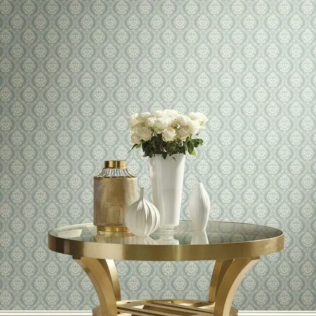 York Wallcoverings Petite Ogee Green Wallpaper - SKU DM5028