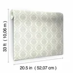 York Wallcoverings Petite Ogee Taupe Wallpaper - SKU DM5027