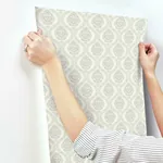 York Wallcoverings Petite Ogee Taupe Wallpaper - SKU DM5027