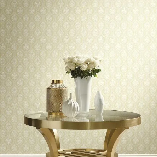 York Wallcoverings Petite Ogee Yellow Wallpaper - SKU DM5029