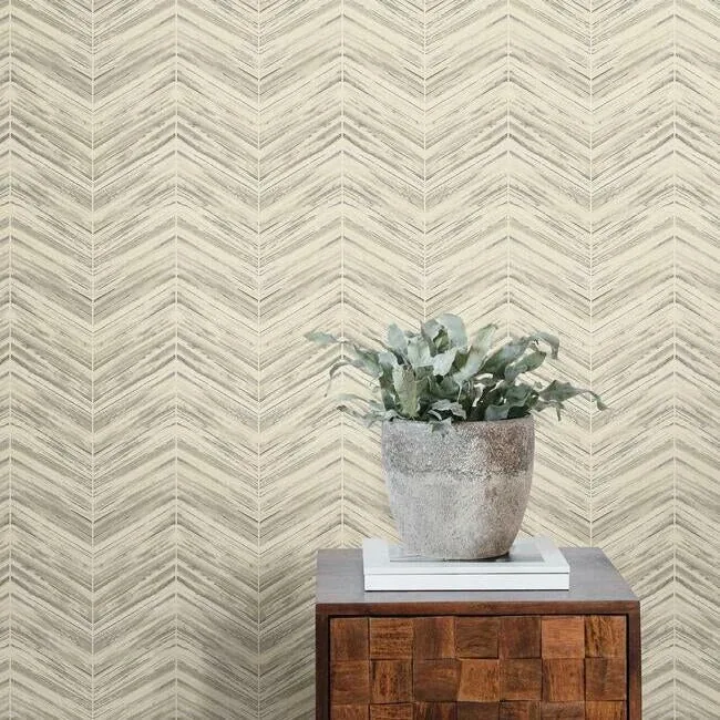 York Wallcoverings Petite Watercolor Chevron Cream Wallpaper - SKU BW3912