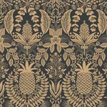 York Wallcoverings Pineapple Damask Black Wallpaper | Wallpaper Twins York Wallcoverings Pineapple Damask Black Wallpaper - SKU RF7483