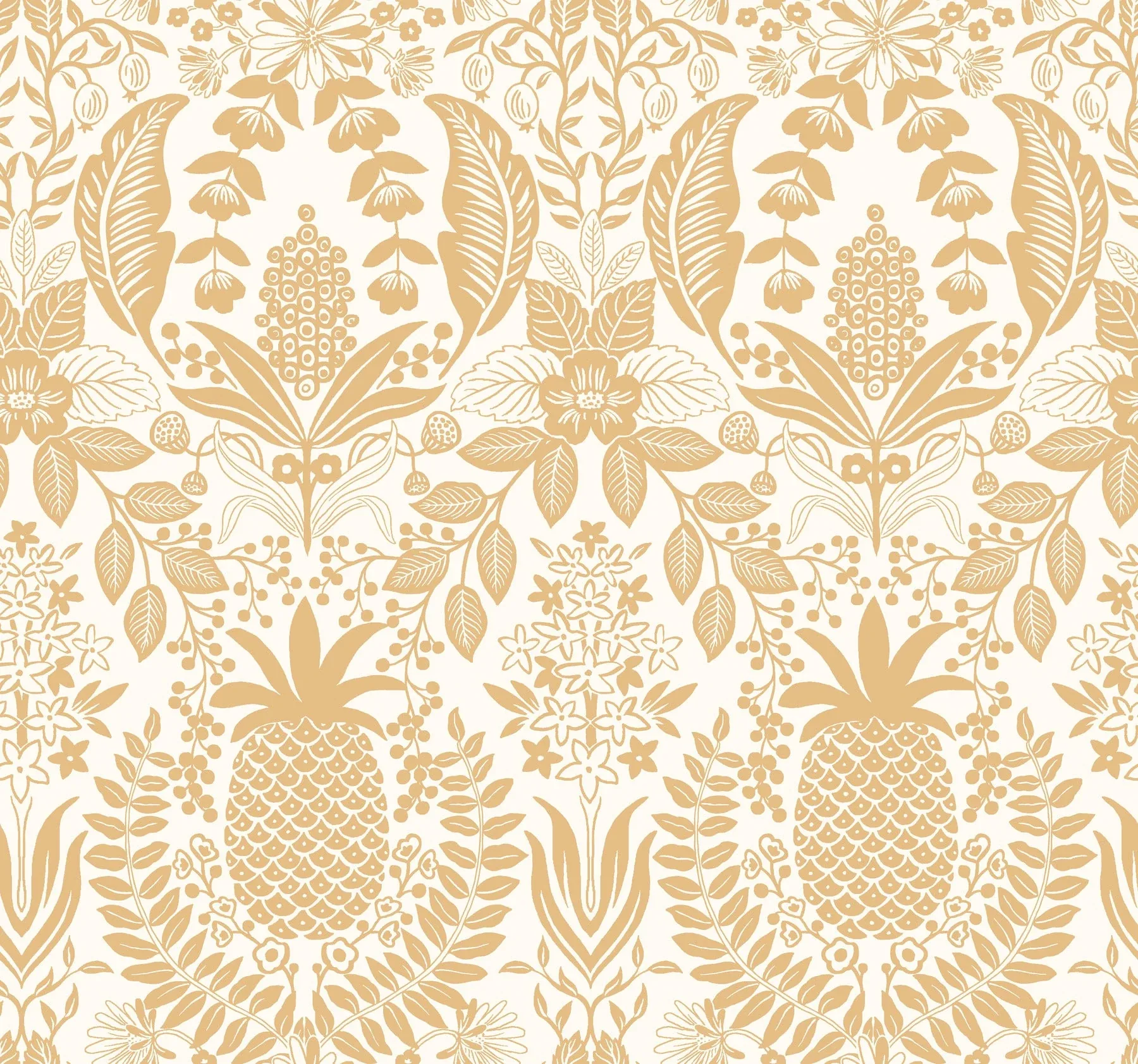 RF7482 | Pineapple Damask Gold Wallpaper