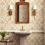 York Wallcoverings Pineapple Damask Gold Wallpaper - SKU RF7482