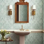 York Wallcoverings Pineapple Damask Light Blue Wallpaper - SKU RF7484