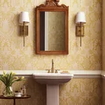 York Wallcoverings Pineapple Damask Yellow Wallpaper - SKU RF7481