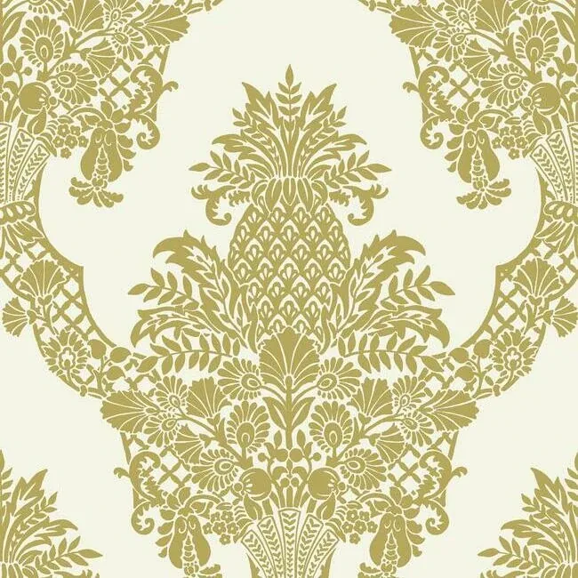 DM4971 | Pineapple Plantation Gold Wallpaper