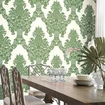 York Wallcoverings Pineapple Plantation Green & White Wallpaper - SKU DM4976