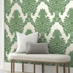 York Wallcoverings Pineapple Plantation Green & White Wallpaper - SKU DM4976