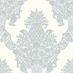 York Wallcoverings Pineapple Plantation Periwinkle & White Wallpaper - SKU DM4974