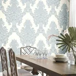 York Wallcoverings Pineapple Plantation Periwinkle & White Wallpaper - SKU DM4974