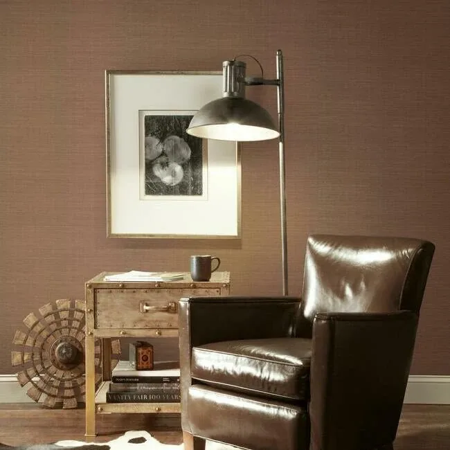 York Wallcoverings Plain Sisal Brown Wallpaper - SKU VG4403