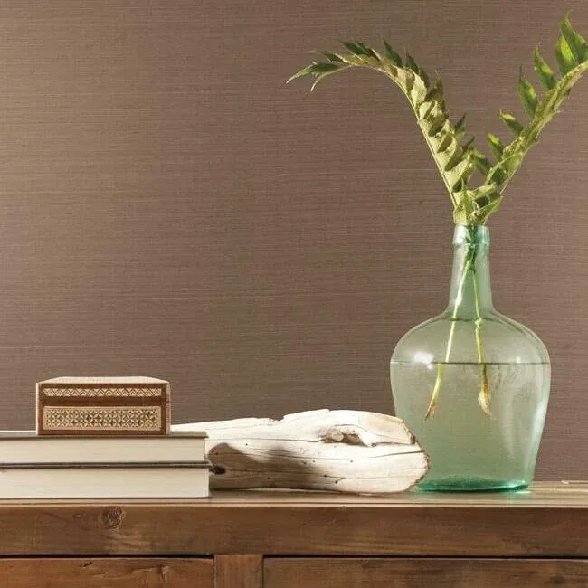 York Wallcoverings Plain Sisal Brown Wallpaper - SKU VG4403