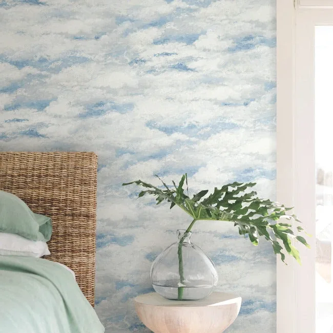 York Wallcoverings Plein Air Blue Wallpaper - SKU MN1812