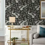 York Wallcoverings Plume Black & Gold Wallpaper | Wallpaper Twins York Wallcoverings Plume Black & Gold Wallpaper - SKU BW3802