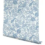 York Wallcoverings Pomegranate White & Blue Wallpaper - SKU RP7390