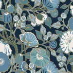 York Wallcoverings Poppies Black & Blue Metallic Wallpaper | Wallpaper Twins York Wallcoverings Poppies Black & Blue Metallic Wallpaper - SKU GO8312