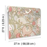 York Wallcoverings Poppies Grey & Pink Metallic Wallpaper | Wallpaper Twins York Wallcoverings Poppies Grey & Pink Metallic Wallpaper - SKU GO8314