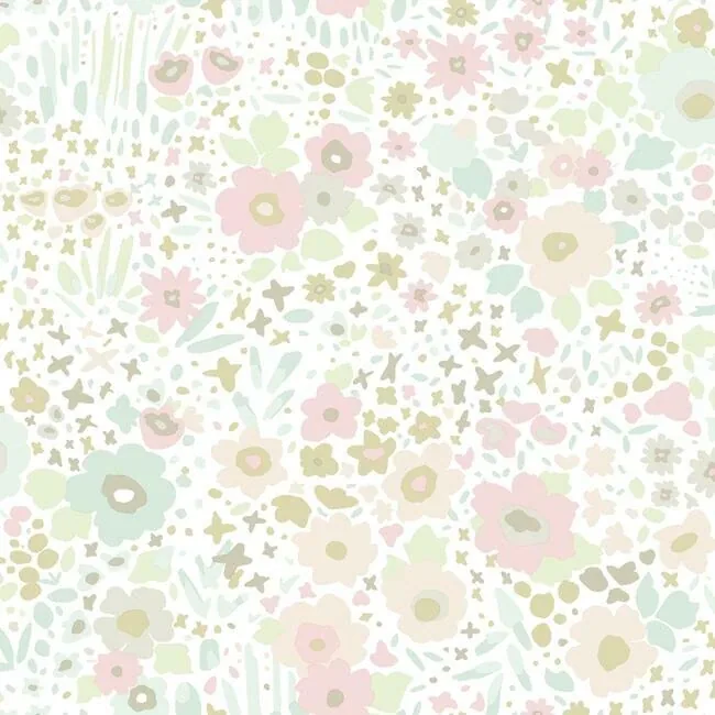 York Wallcoverings Posey Sidewall Pastel Peel & Stick Wallpaper - SKU PSW1186RL