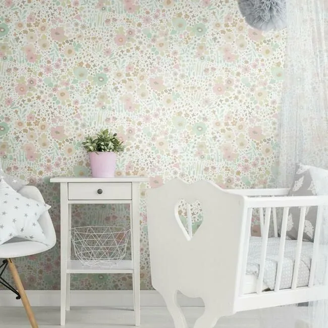 York Wallcoverings Posey Sidewall Pastel Peel & Stick Wallpaper | Wallpaper Twins York Wallcoverings Posey Sidewall Pastel Peel & Stick Wallpaper - SKU PSW1186RL