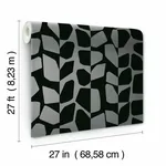 York Wallcoverings Primitive Vines Black Metallic Wallpaper - SKU BW3894
