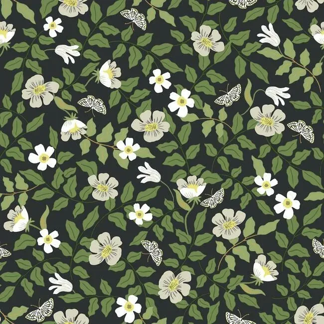 York Wallcoverings Primrose Off White & Black Peel & Stick Wallpaper - SKU PSW1315RL