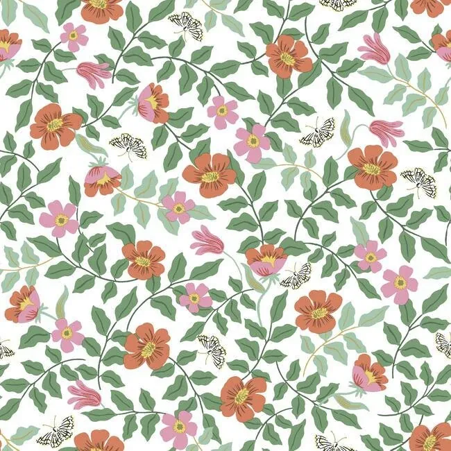 York Wallcoverings Primrose Rose & Cream Peel & Stick Wallpaper - SKU PSW1313RL