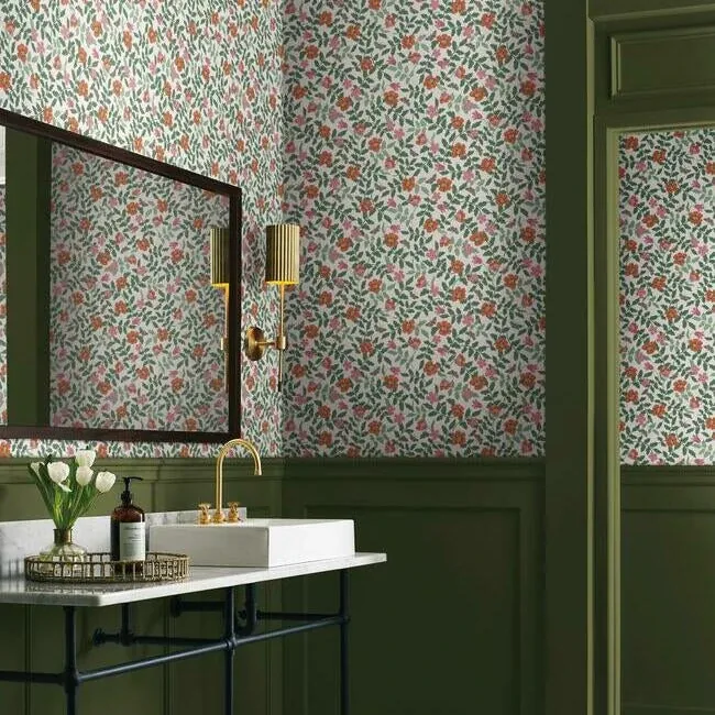 York Wallcoverings Primrose Rose & Cream Peel & Stick Wallpaper - SKU PSW1313RL