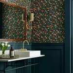 York Wallcoverings Primrose Rose & Navy Peel & Stick Wallpaper | Wallpaper Twins York Wallcoverings Primrose Rose & Navy Peel & Stick Wallpaper - SKU PSW1314RL
