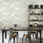 York Wallcoverings Prism Schematics Black & Gold Peel & Stick Wallpaper - SKU PSW1050RL
