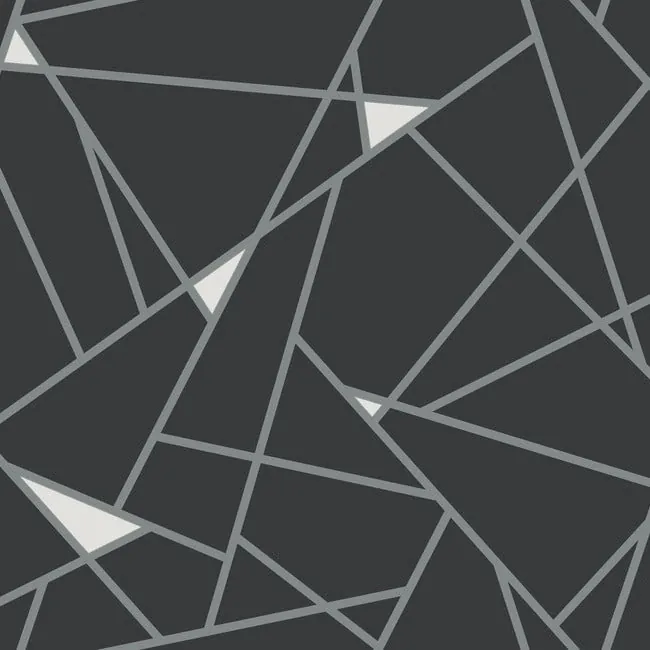 York Wallcoverings Prismatic Black & Silver Wallpaper - SKU BW3985