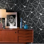 York Wallcoverings Prismatic Black & Silver Wallpaper | Wallpaper Twins York Wallcoverings Prismatic Black & Silver Wallpaper - SKU BW3985
