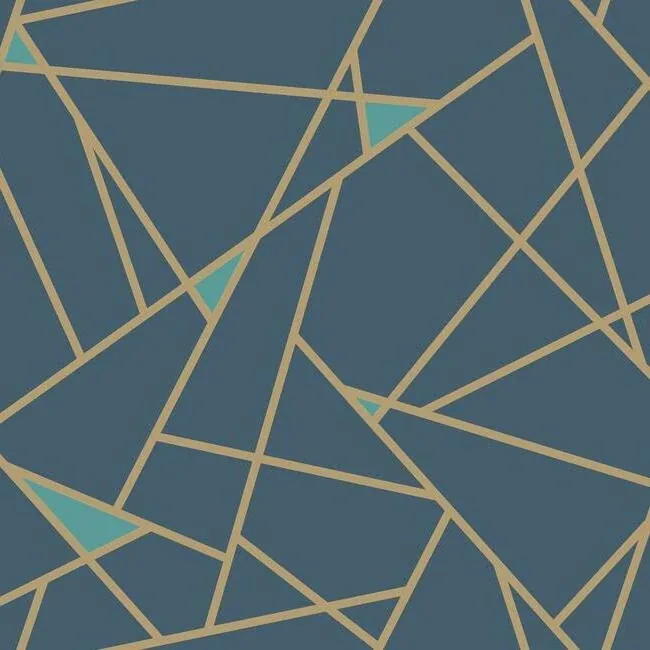 York Wallcoverings Prismatic Navy & Gold Metallic Wallpaper - SKU RY2704
