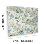 York Wallcoverings Protea Cream & Blue Wallpaper - SKU BL1753
