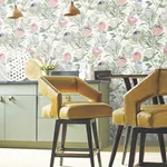 York Wallcoverings Protea White & Fuchsia Wallpaper | Wallpaper Twins York Wallcoverings Protea White & Fuchsia Wallpaper - SKU BL1752