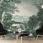 York Wallcoverings Provincial Scenic Teal Wall Mural | Wallpaper Twins York Wallcoverings Provincial Scenic Teal Wall Mural - SKU MU0272M