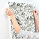 York Wallcoverings Quartet White & Black Wallpaper | Wallpaper Twins York Wallcoverings Quartet White & Black Wallpaper - SKU MN1890