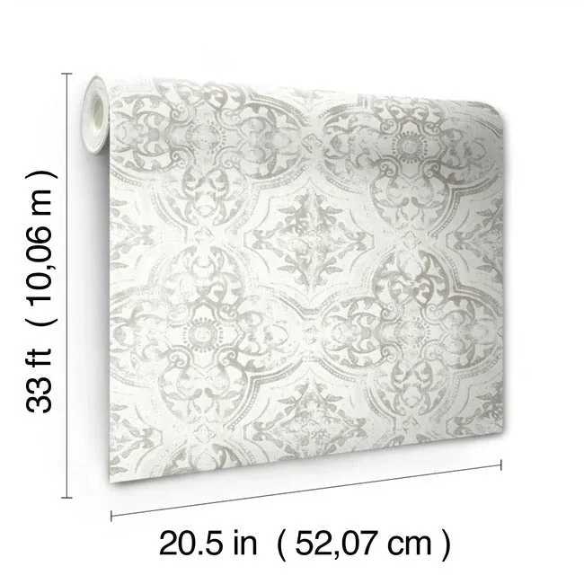 York Wallcoverings Quartet White & Neutral Wallpaper - SKU MN1893