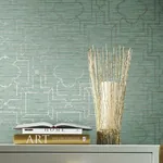 York Wallcoverings Quatrefoil Trellis Blue Peel & Stick Wallpaper | Wallpaper Twins York Wallcoverings Quatrefoil Trellis Blue Peel & Stick Wallpaper - SKU PSW1066RL