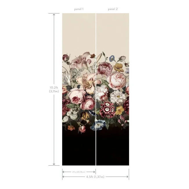 York Wallcoverings Rachel Rose Taupe Wall Mural - SKU BL1821M