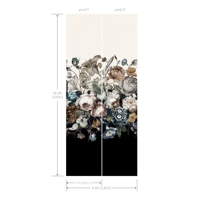 York Wallcoverings Rachel Rose White Wall Mural - SKU BL1822M