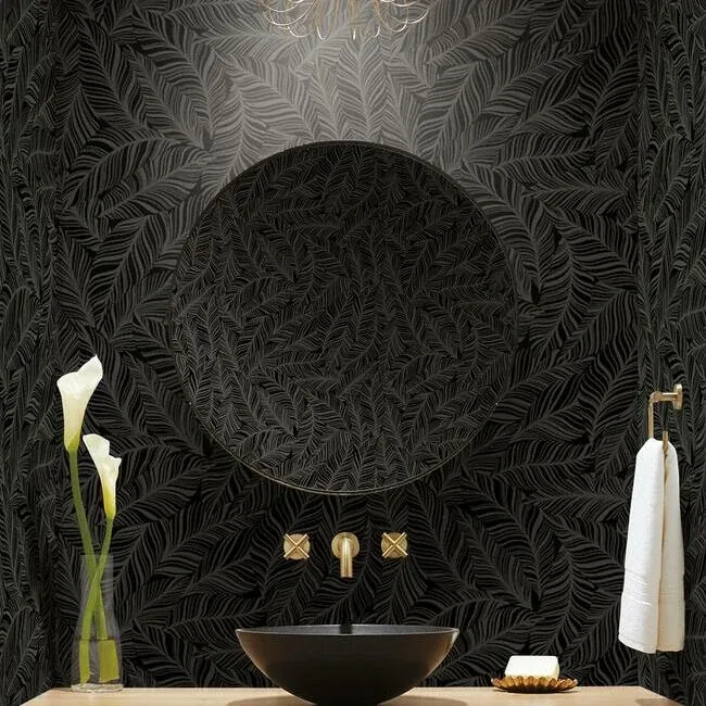 York Wallcoverings Rainforest Canopy Black Wallpaper - SKU TC2712