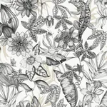 York Wallcoverings Rainforest White & Charcoal Wallpaper | Wallpaper Twins York Wallcoverings Rainforest White & Charcoal Wallpaper - SKU BL1703