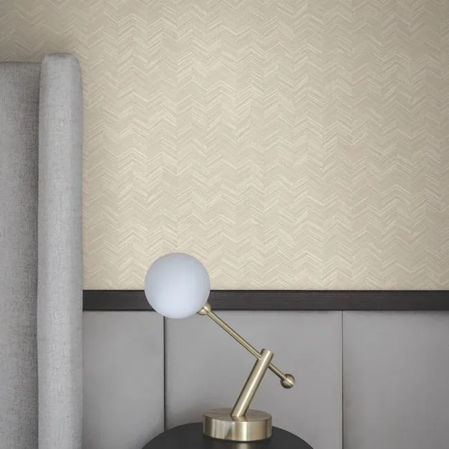 York Wallcoverings Raised Chevron Beige Wallpaper - SKU SI25361