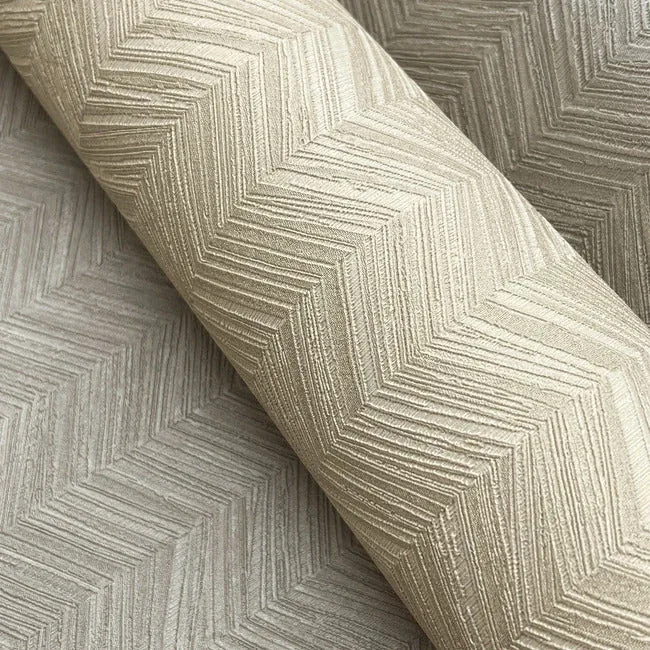 York Wallcoverings Raised Chevron Beige Wallpaper - SKU SI25361