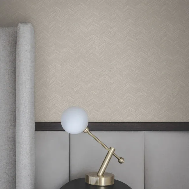 York Wallcoverings Raised Chevron Taupe Wallpaper - SKU SI25362